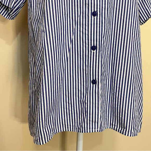 Halogen Women’s Blue and White Stripes Button Up Shirt - Picture 4 of 10
